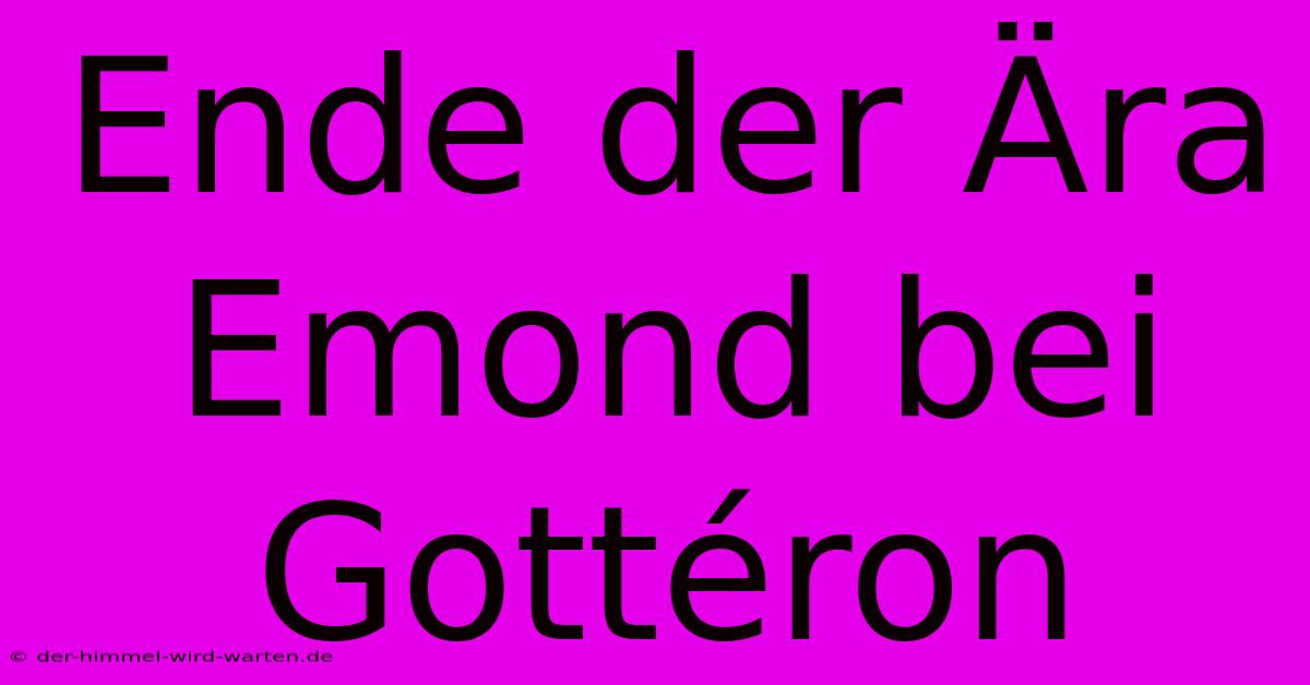 Ende Der Ära Emond Bei Gottéron