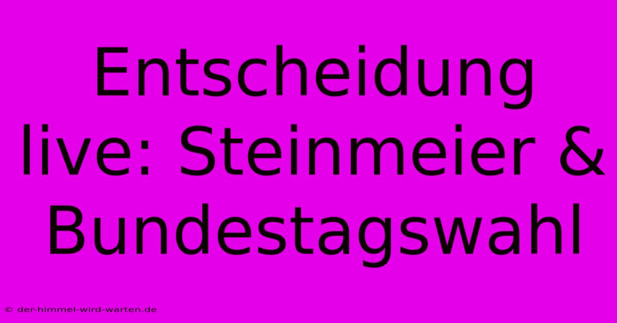 Entscheidung Live: Steinmeier & Bundestagswahl