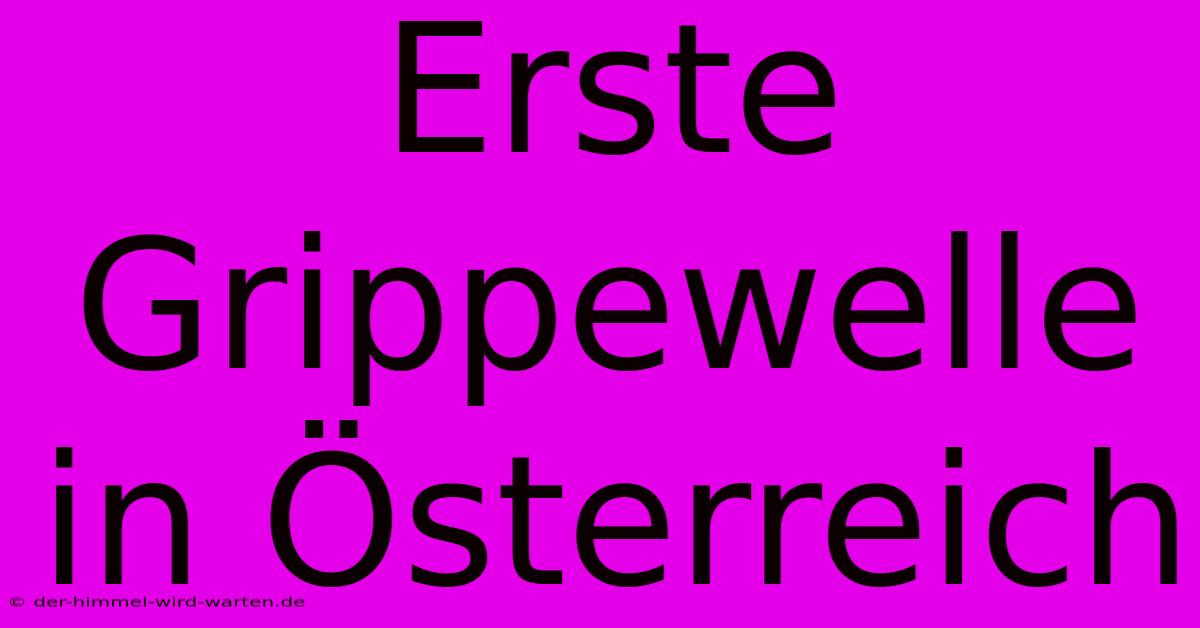 Erste Grippewelle In Österreich