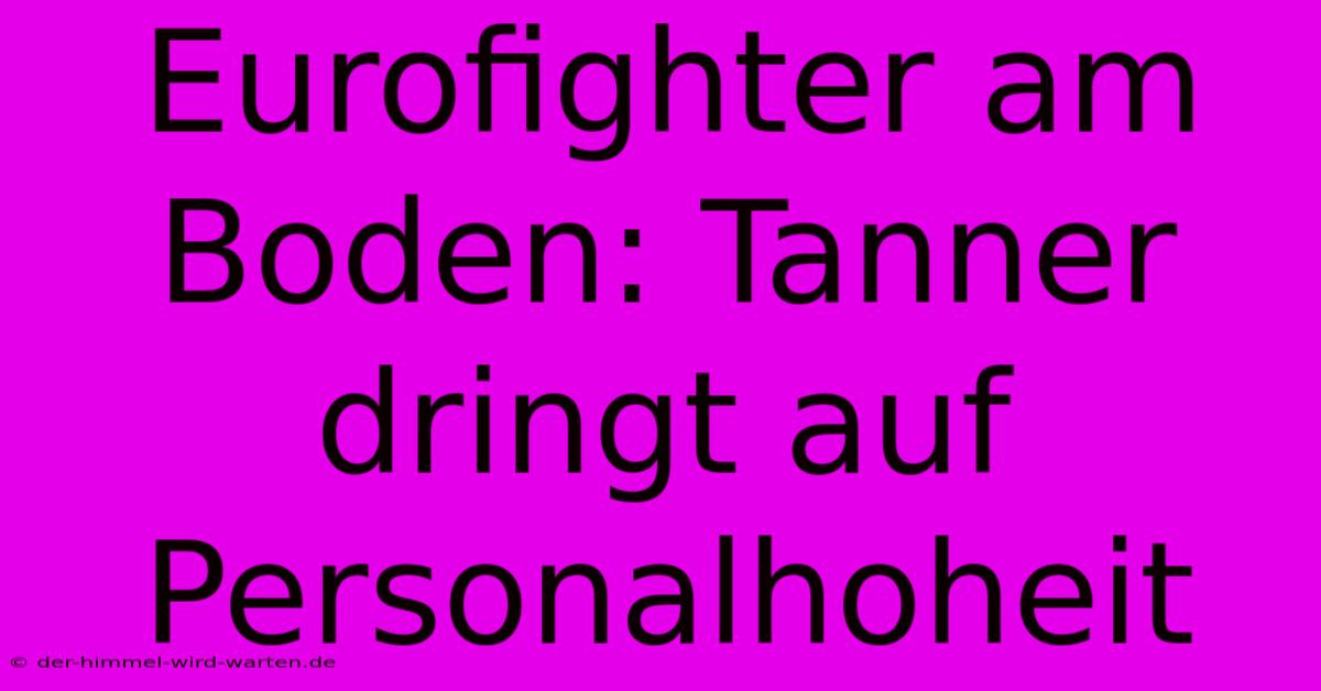 Eurofighter Am Boden: Tanner Dringt Auf Personalhoheit