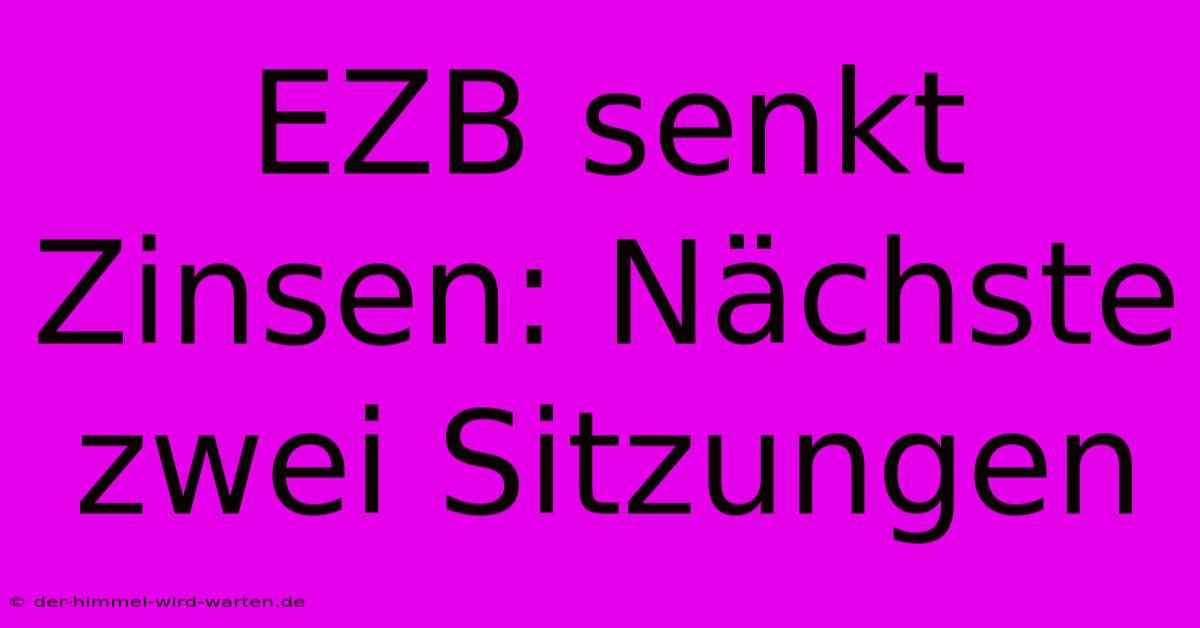 EZB Senkt Zinsen: Nächste Zwei Sitzungen