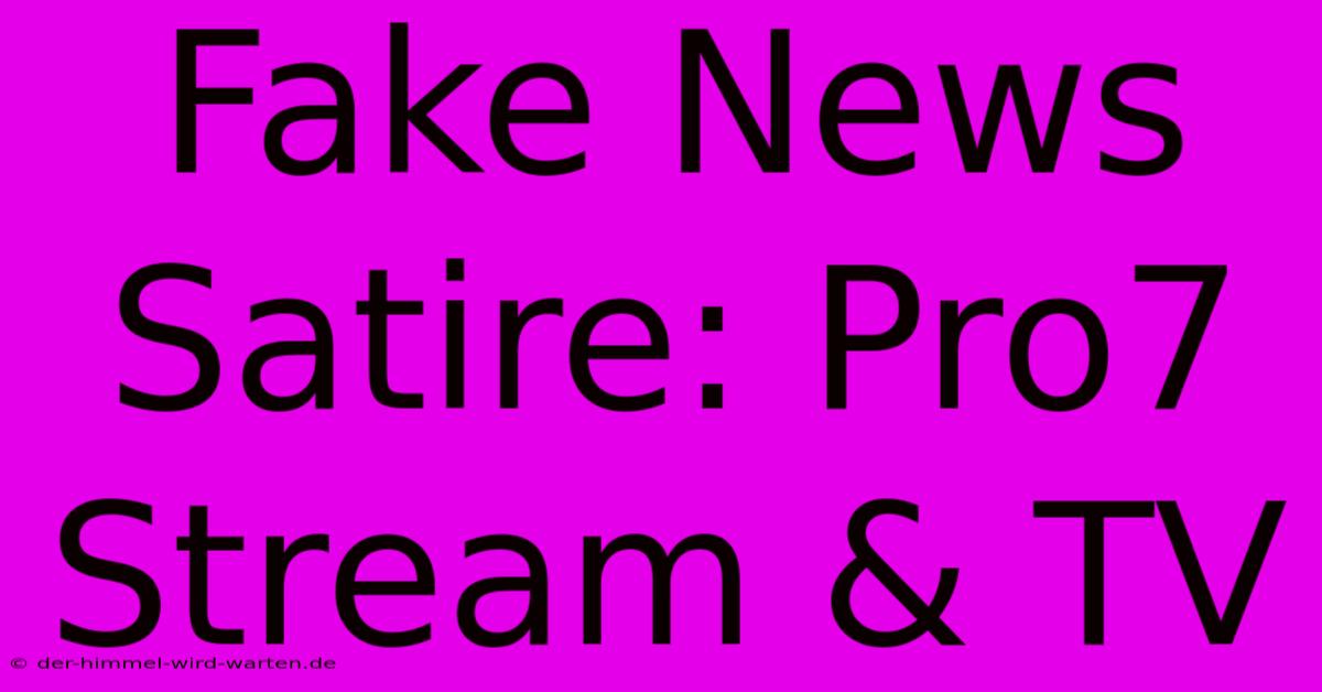 Fake News Satire: Pro7 Stream & TV