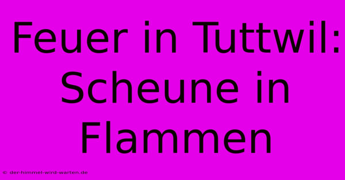 Feuer In Tuttwil: Scheune In Flammen