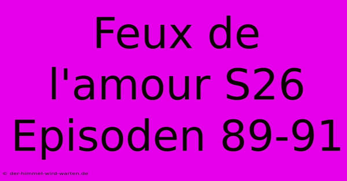 Feux De L'amour S26 Episoden 89-91