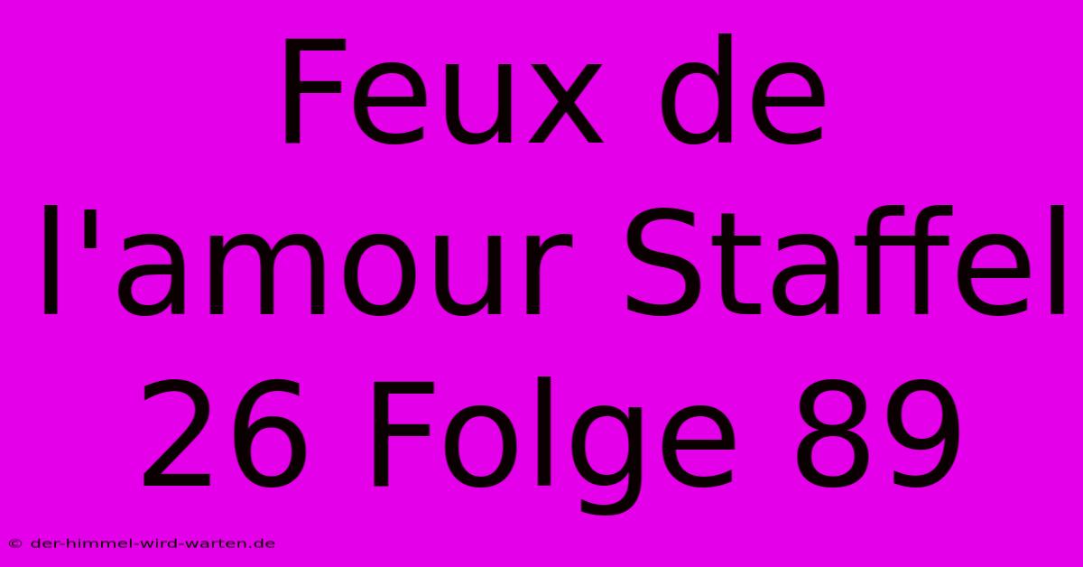 Feux De L'amour Staffel 26 Folge 89