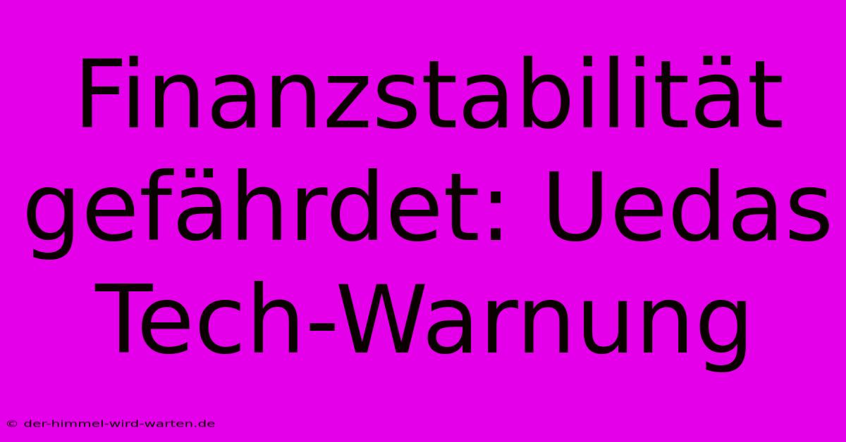 Finanzstabilität Gefährdet: Uedas Tech-Warnung