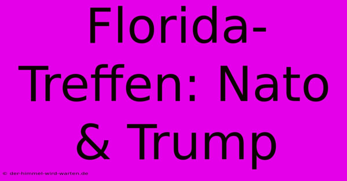 Florida-Treffen: Nato & Trump