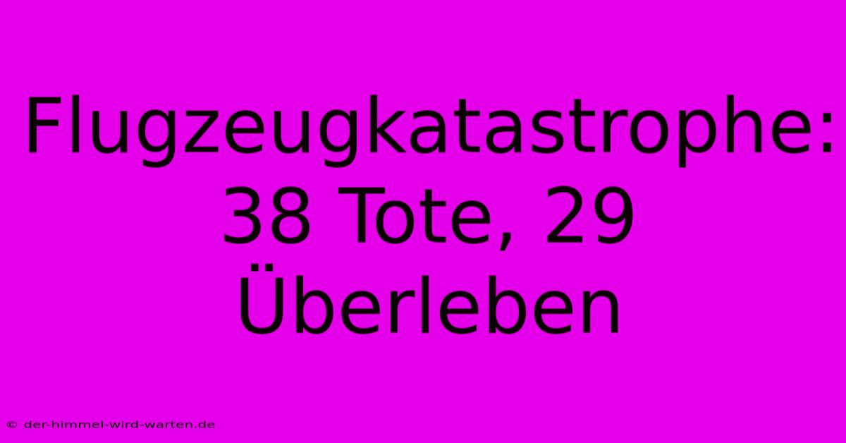 Flugzeugkatastrophe: 38 Tote, 29 Überleben