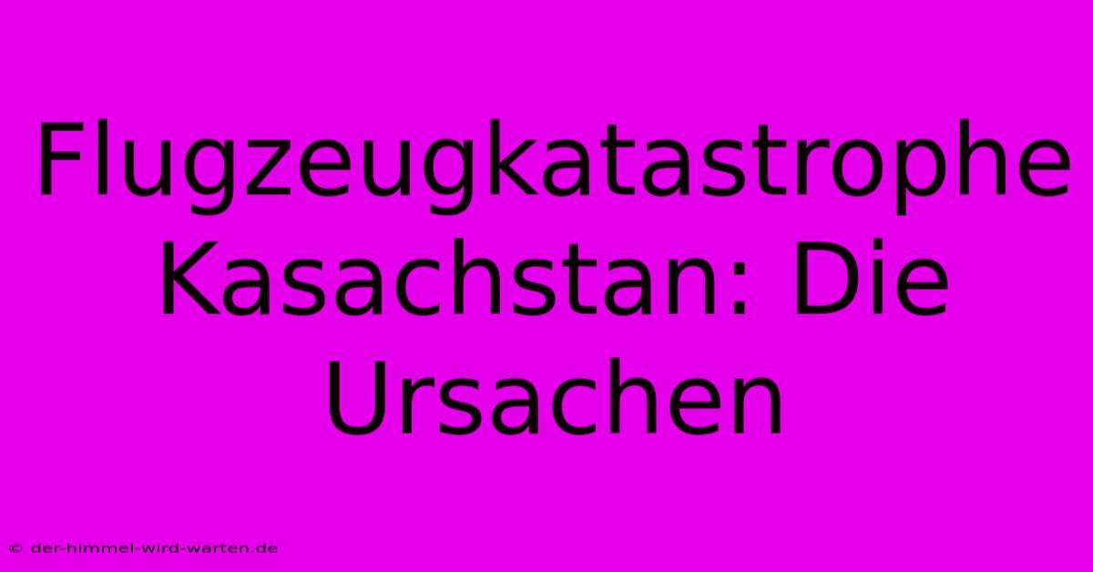 Flugzeugkatastrophe Kasachstan: Die Ursachen