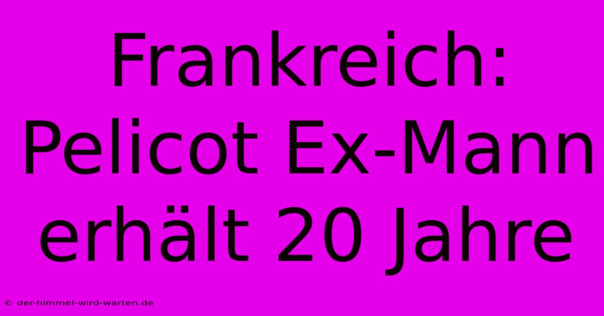 Frankreich: Pelicot Ex-Mann Erhält 20 Jahre