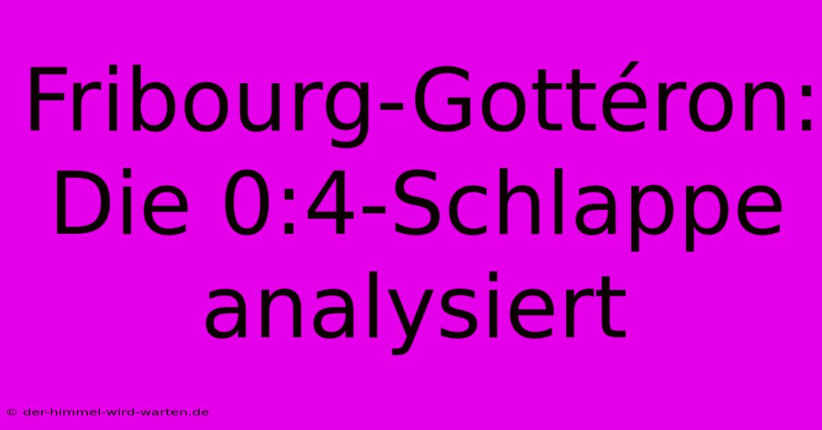 Fribourg-Gottéron:  Die 0:4-Schlappe Analysiert