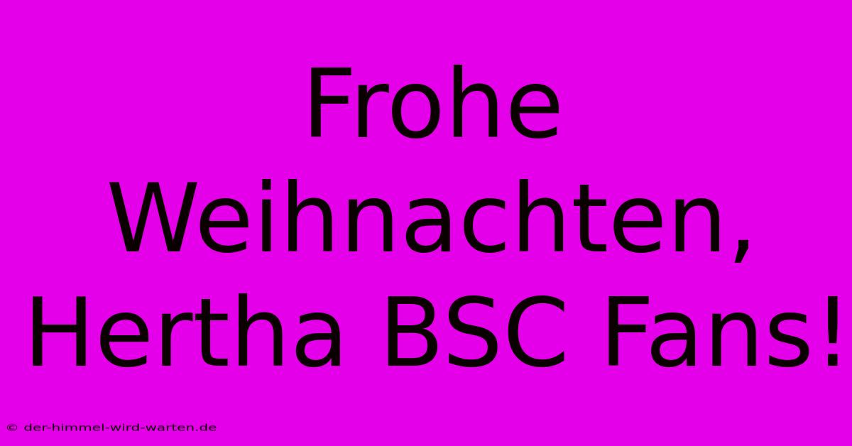 Frohe Weihnachten, Hertha BSC Fans!