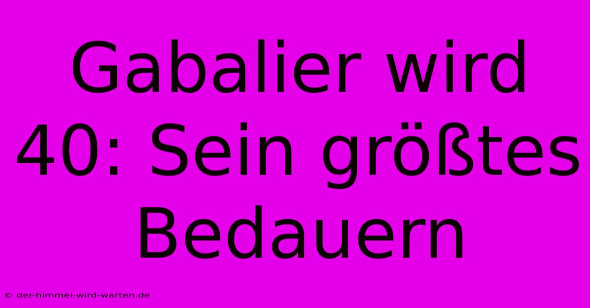 Gabalier Wird 40: Sein Größtes Bedauern