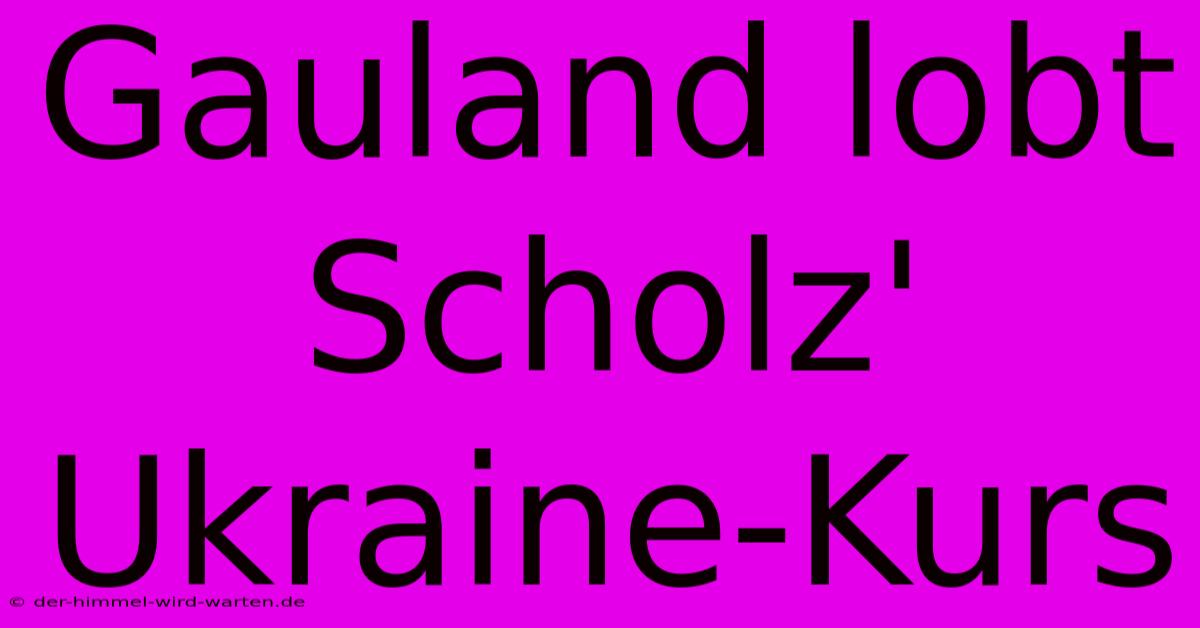 Gauland Lobt Scholz' Ukraine-Kurs