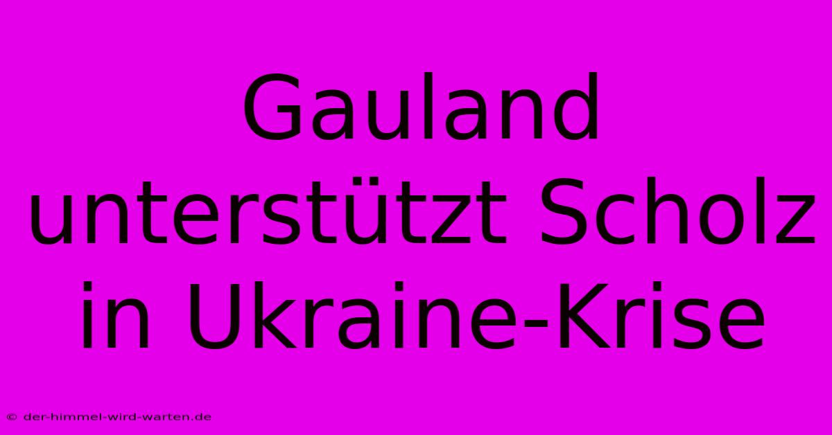 Gauland Unterstützt Scholz In Ukraine-Krise