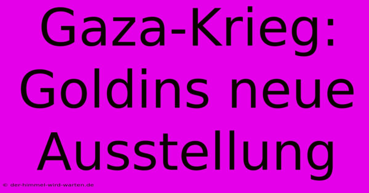 Gaza-Krieg: Goldins Neue Ausstellung