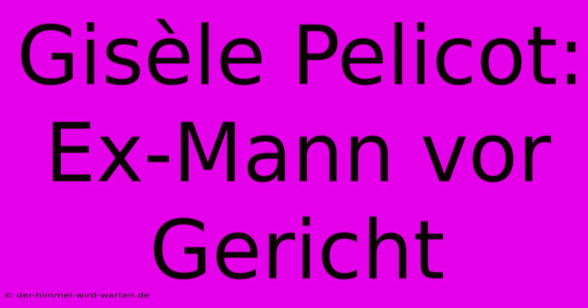 Gisèle Pelicot: Ex-Mann Vor Gericht