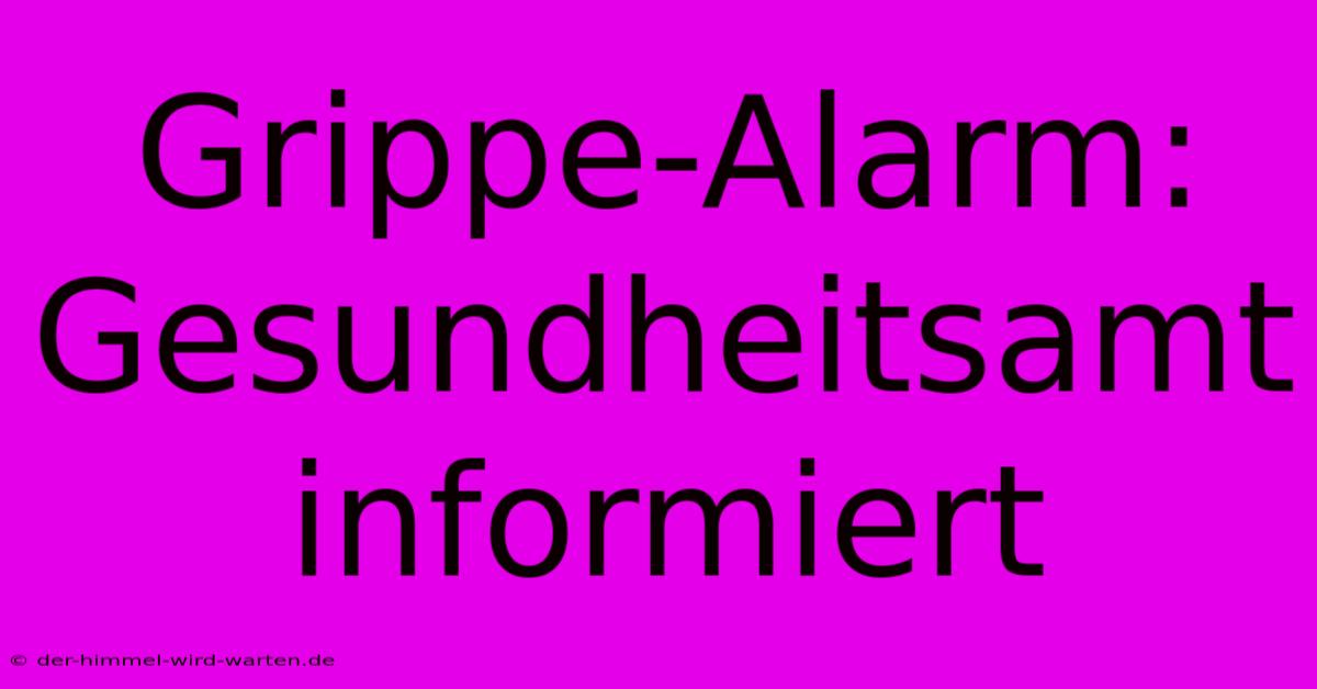 Grippe-Alarm: Gesundheitsamt Informiert