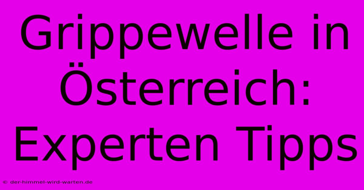 Grippewelle In Österreich: Experten Tipps