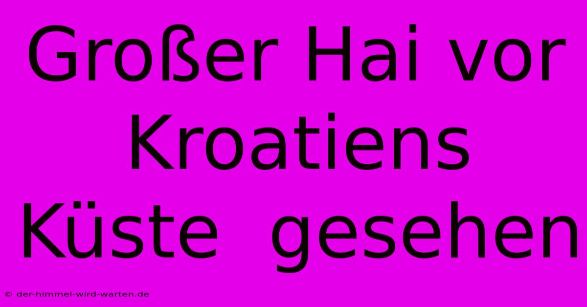 Großer Hai Vor Kroatiens Küste  Gesehen