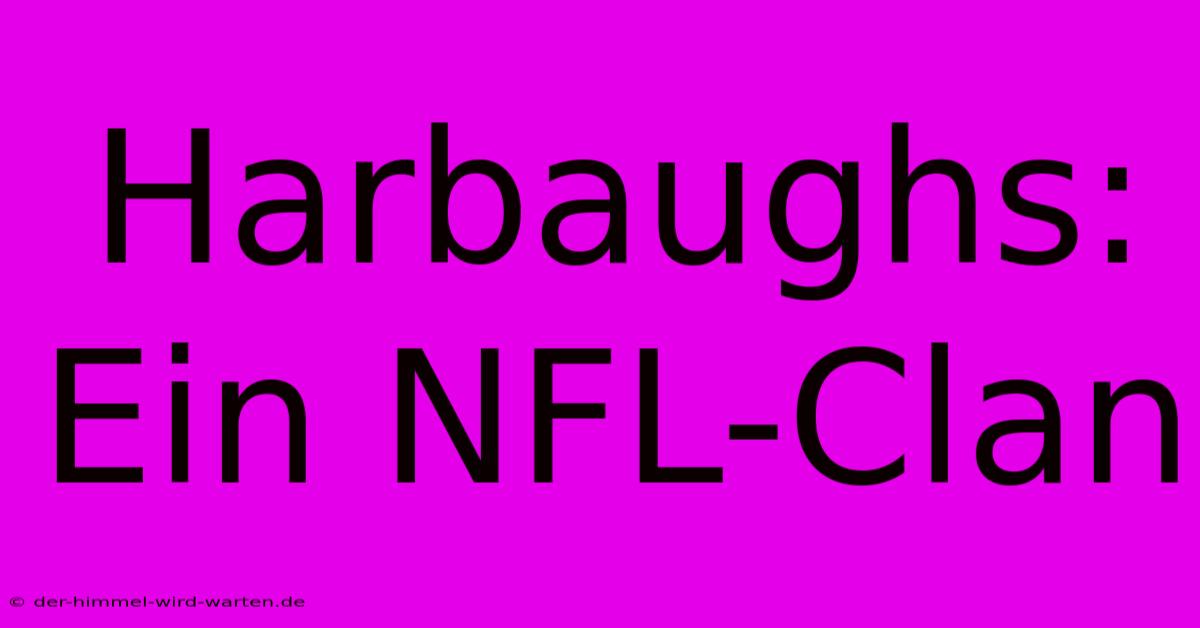 Harbaughs: Ein NFL-Clan