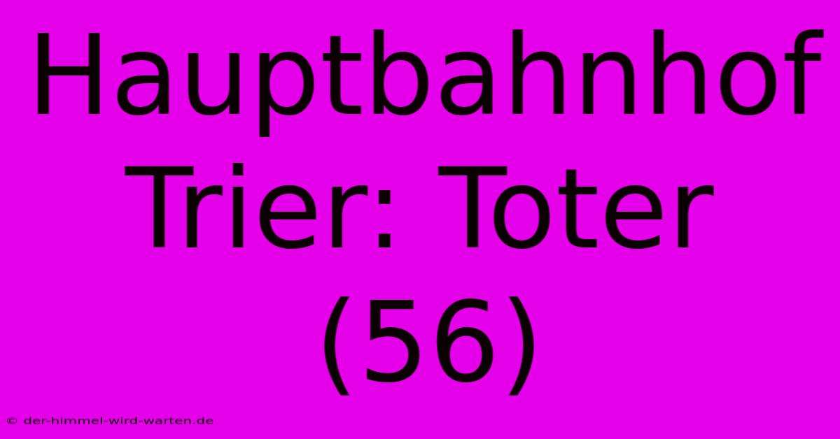 Hauptbahnhof Trier: Toter (56)