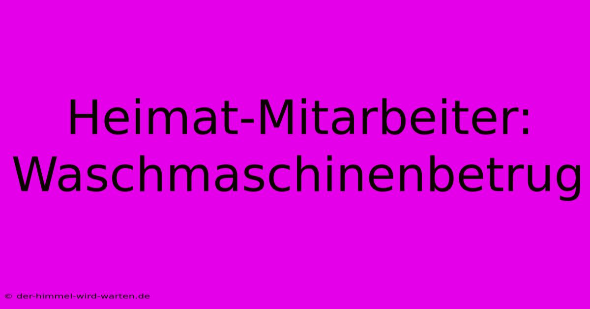 Heimat-Mitarbeiter: Waschmaschinenbetrug