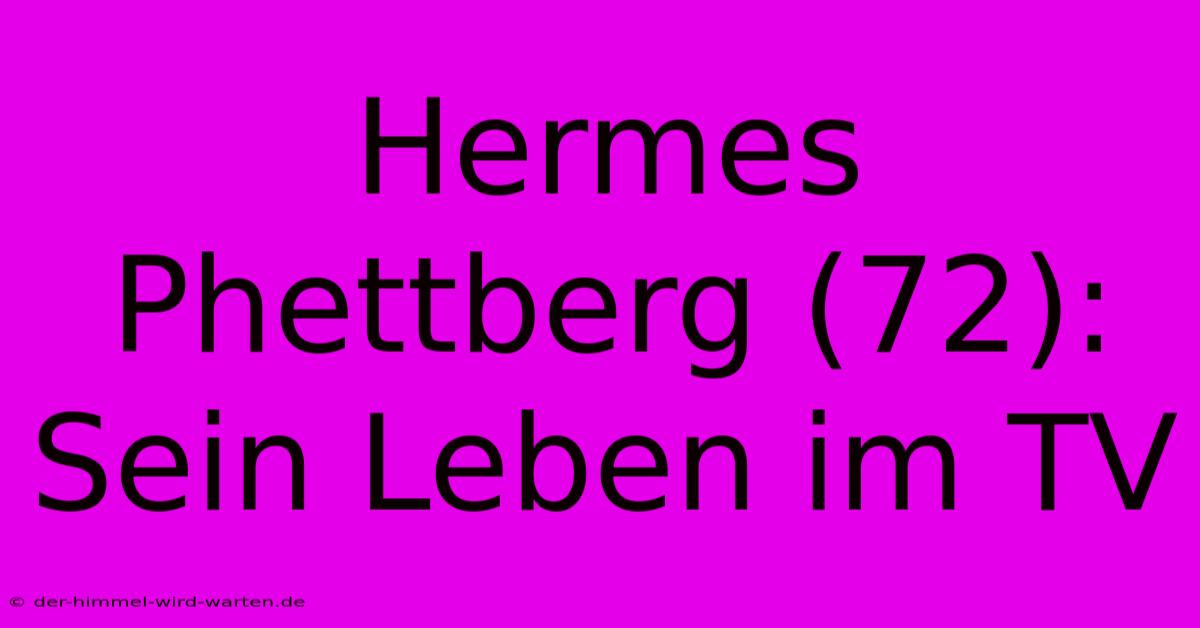 Hermes Phettberg (72): Sein Leben Im TV