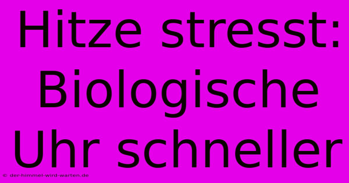 Hitze Stresst: Biologische Uhr Schneller