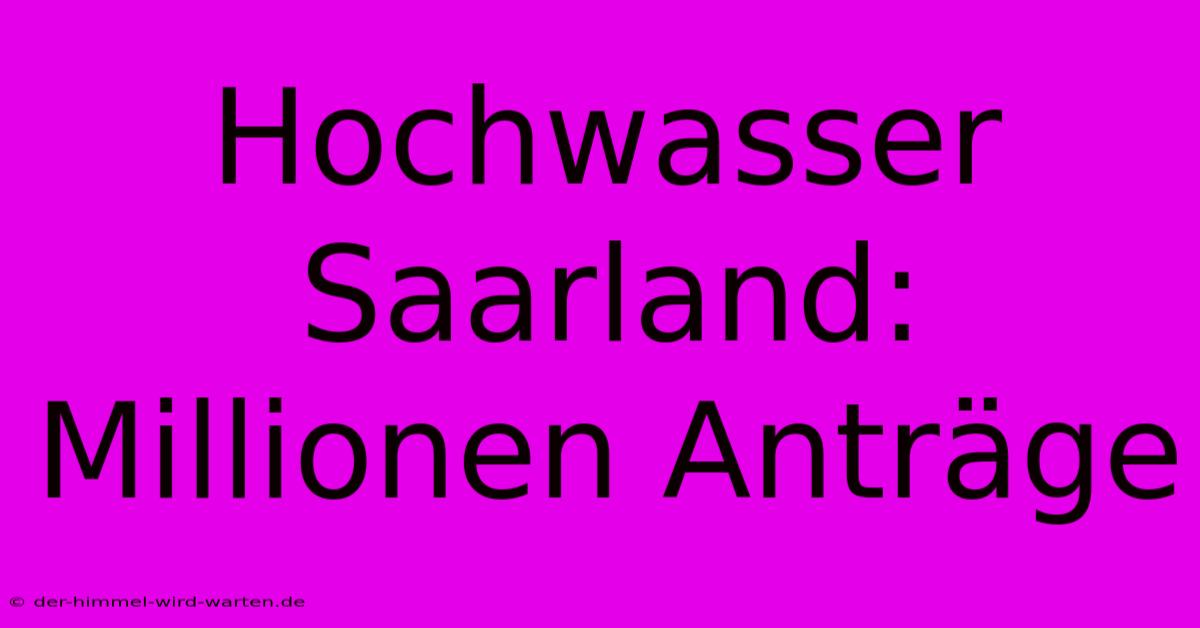 Hochwasser Saarland: Millionen Anträge