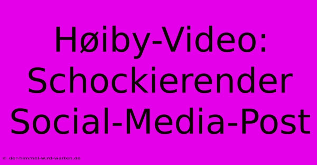 Høiby-Video: Schockierender Social-Media-Post