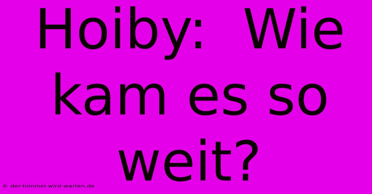 Hoiby:  Wie Kam Es So Weit?