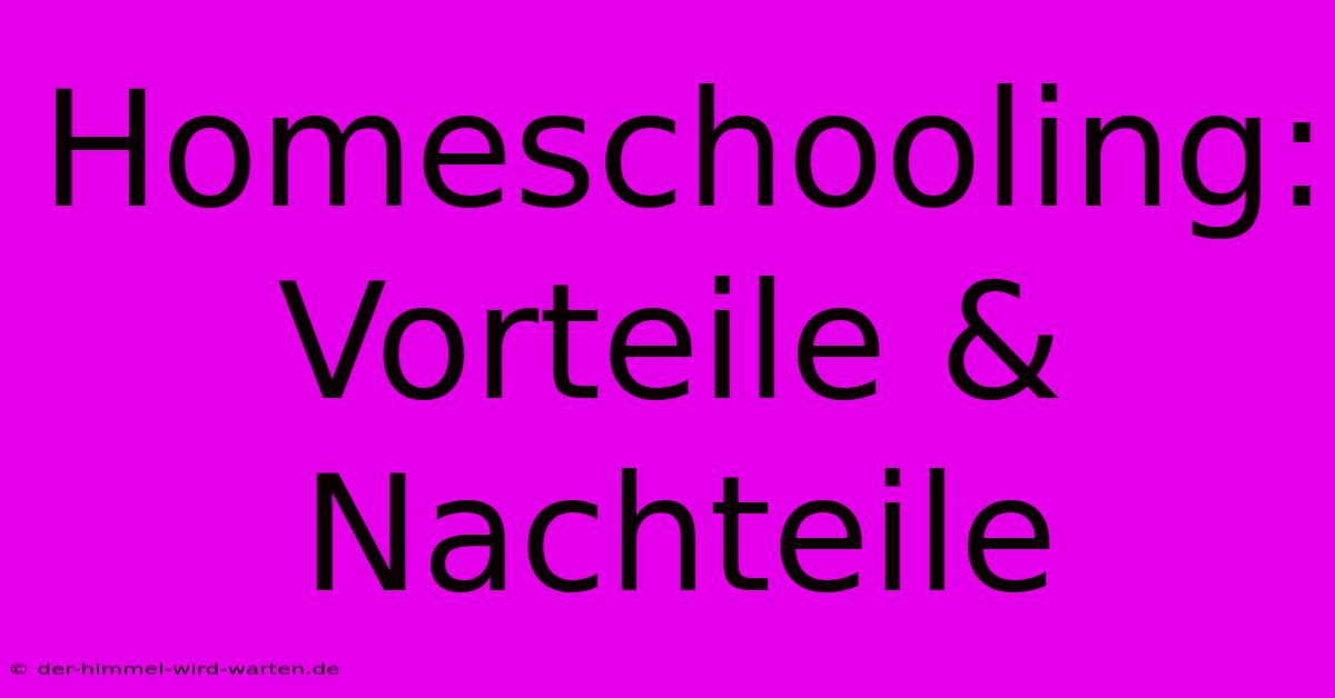 Homeschooling: Vorteile & Nachteile