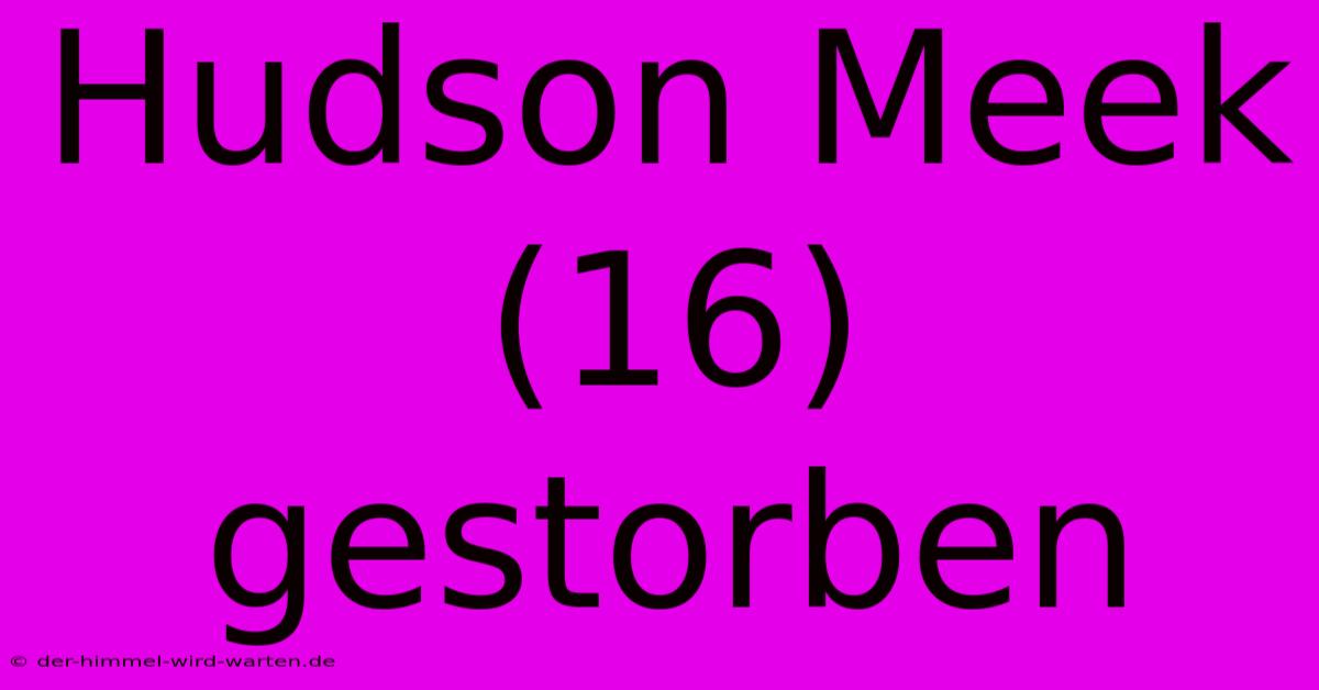 Hudson Meek (16) Gestorben