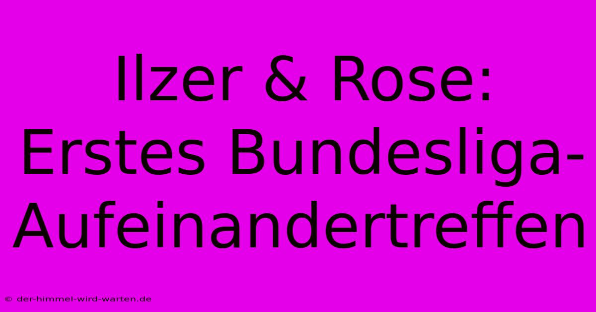 Ilzer & Rose: Erstes Bundesliga-Aufeinandertreffen