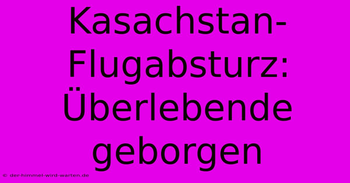 Kasachstan-Flugabsturz: Überlebende Geborgen