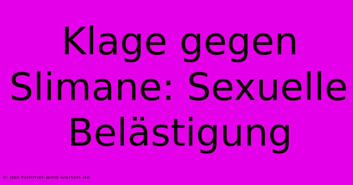 Klage Gegen Slimane: Sexuelle Belästigung