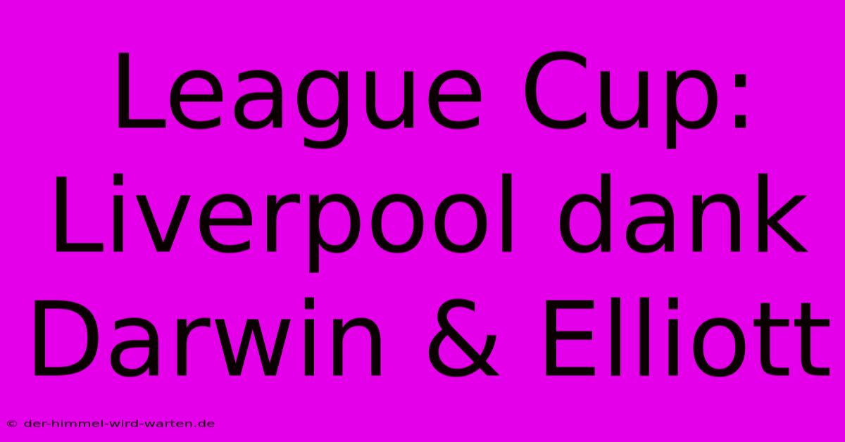 League Cup: Liverpool Dank Darwin & Elliott