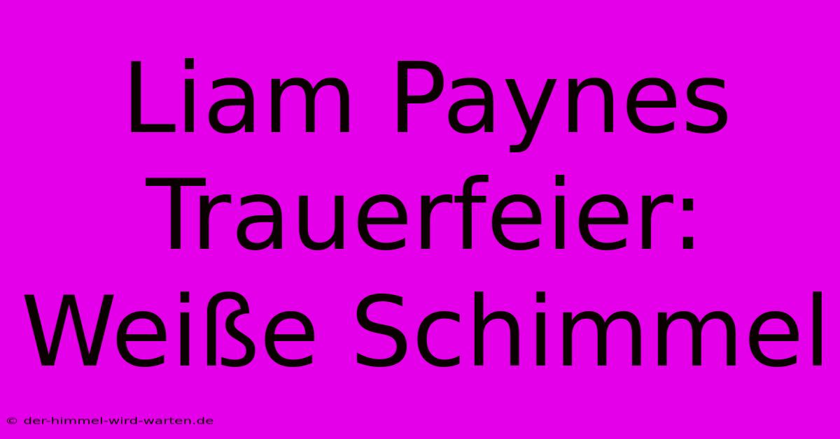 Liam Paynes Trauerfeier: Weiße Schimmel