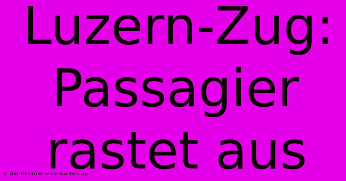 Luzern-Zug: Passagier Rastet Aus