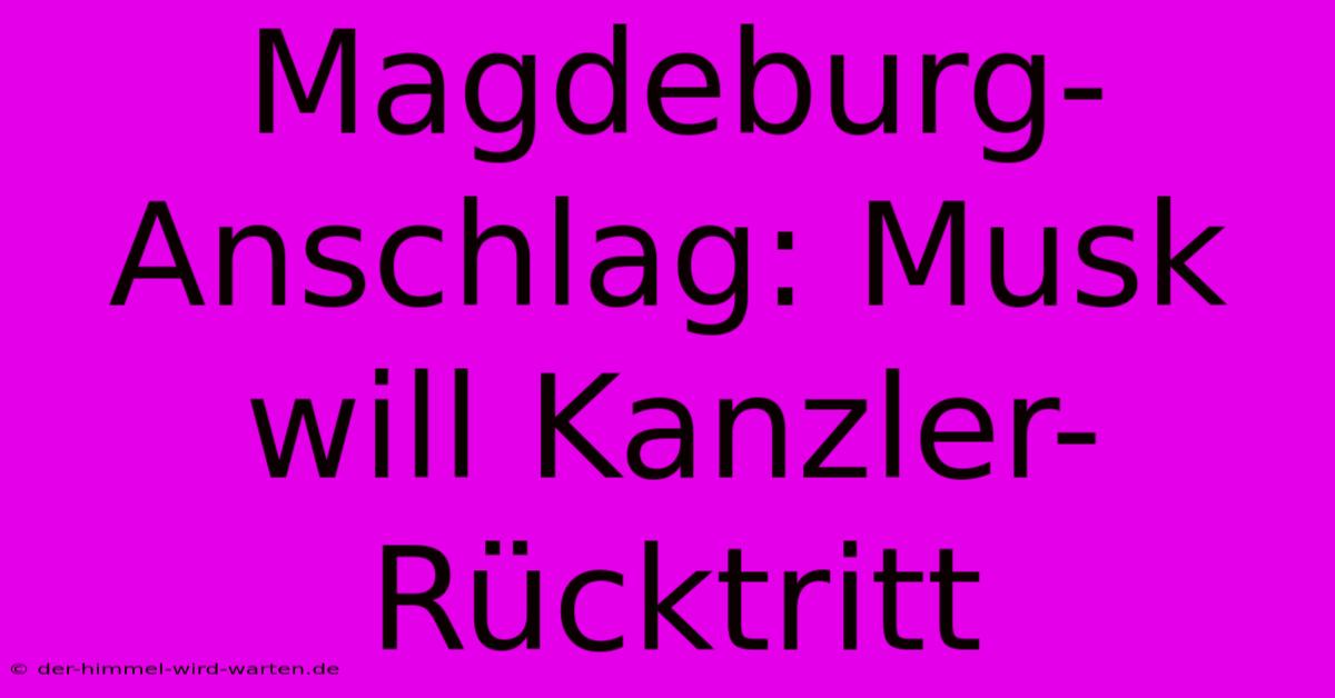 Magdeburg-Anschlag: Musk Will Kanzler-Rücktritt