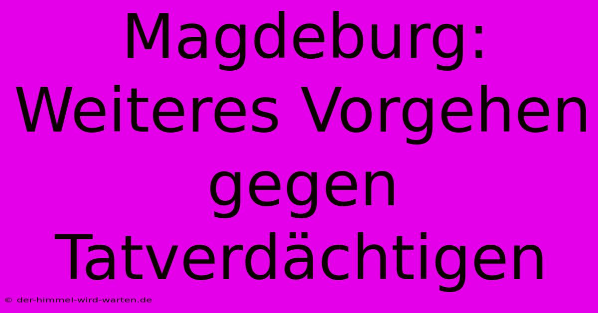 Magdeburg:  Weiteres Vorgehen Gegen Tatverdächtigen