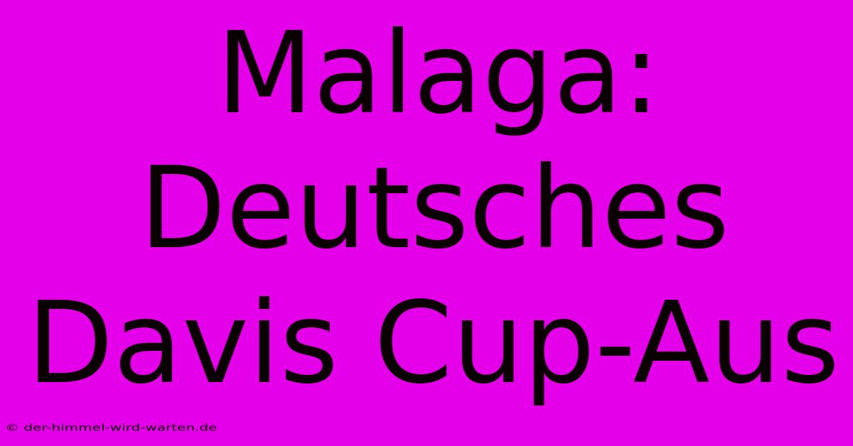 Malaga: Deutsches Davis Cup-Aus