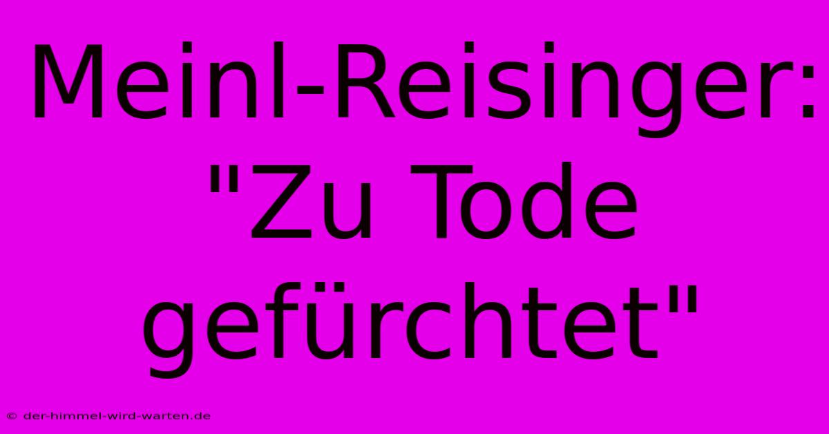 Meinl-Reisinger:  