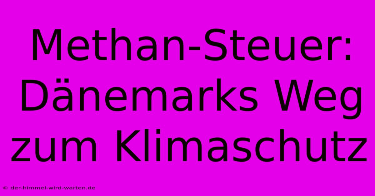 Methan-Steuer: Dänemarks Weg Zum Klimaschutz