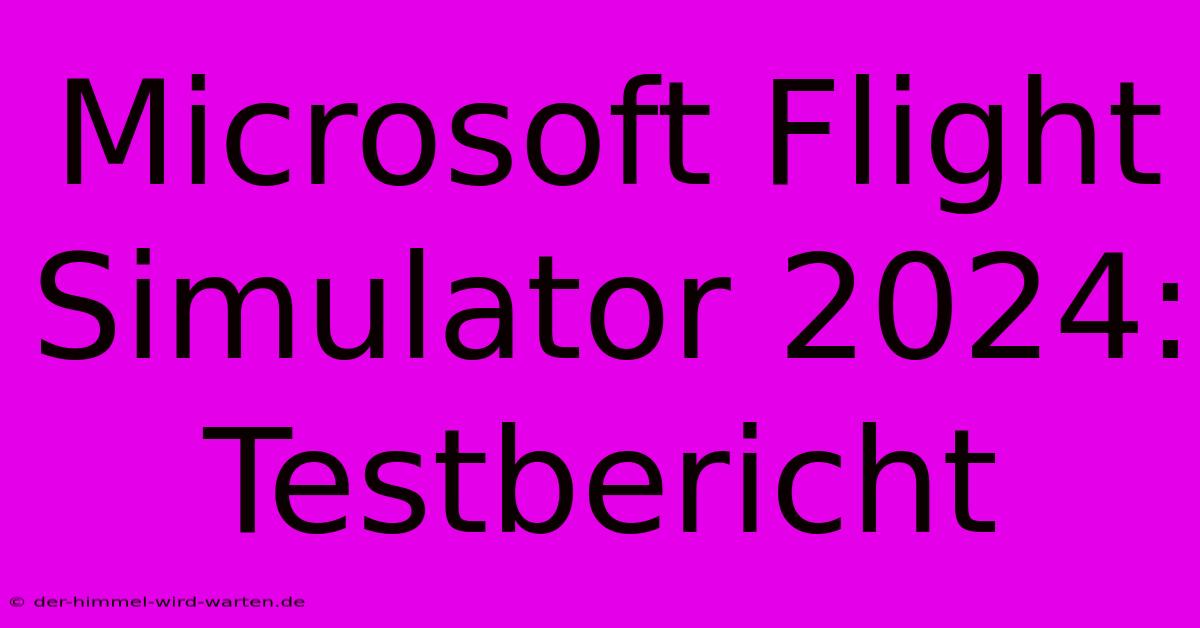 Microsoft Flight Simulator 2024: Testbericht