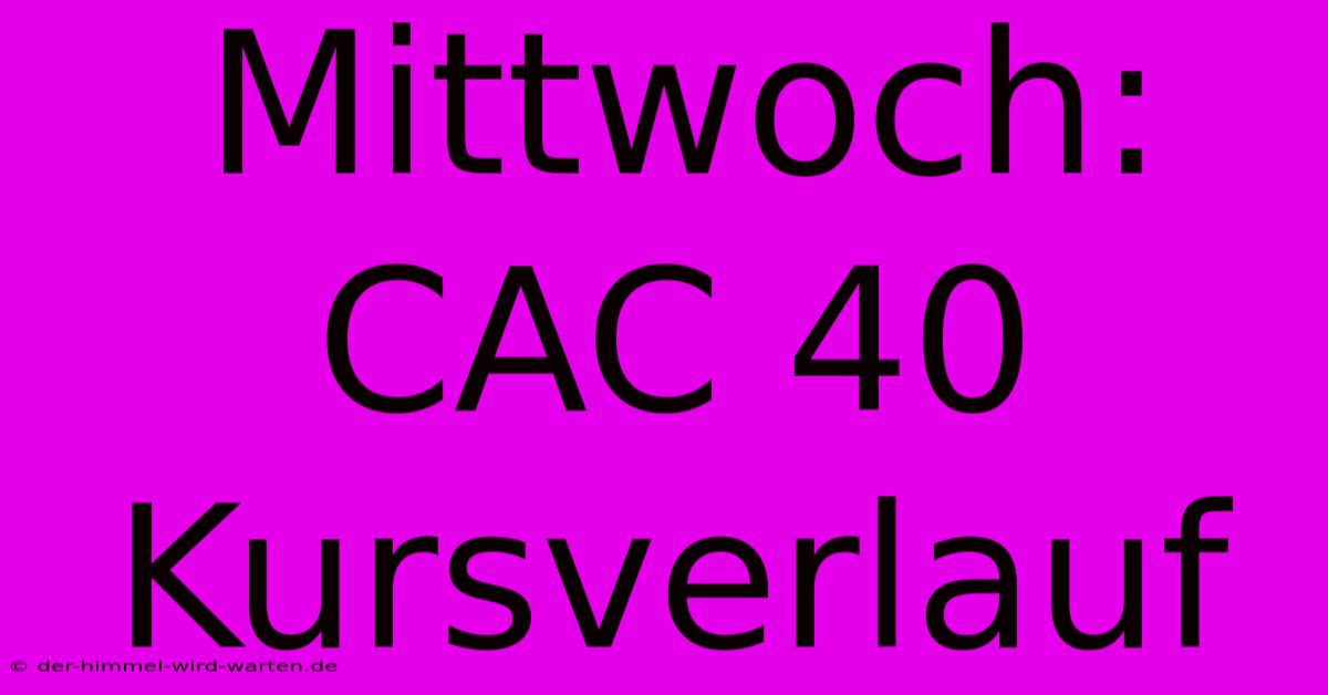 Mittwoch: CAC 40 Kursverlauf