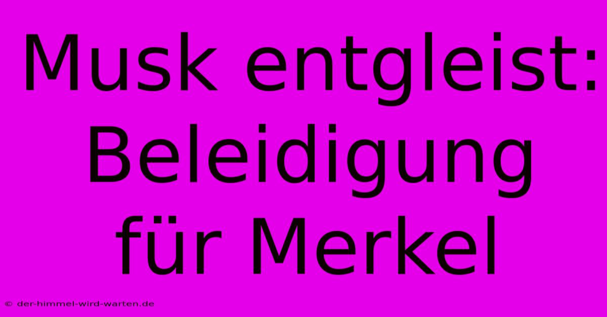 Musk Entgleist: Beleidigung Für Merkel