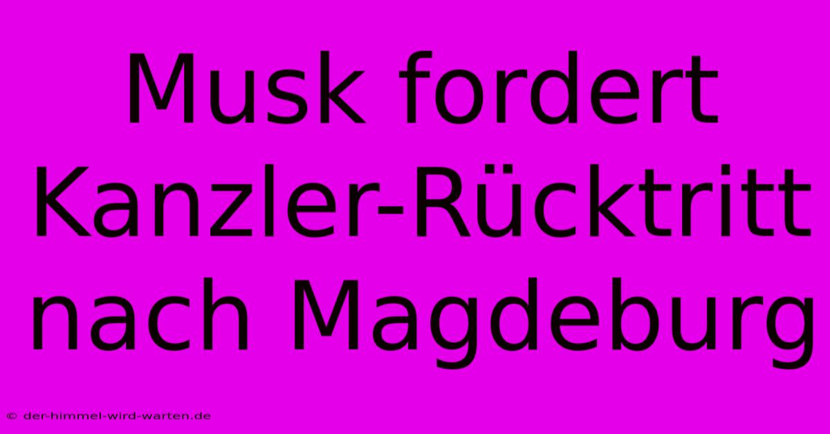 Musk Fordert Kanzler-Rücktritt Nach Magdeburg