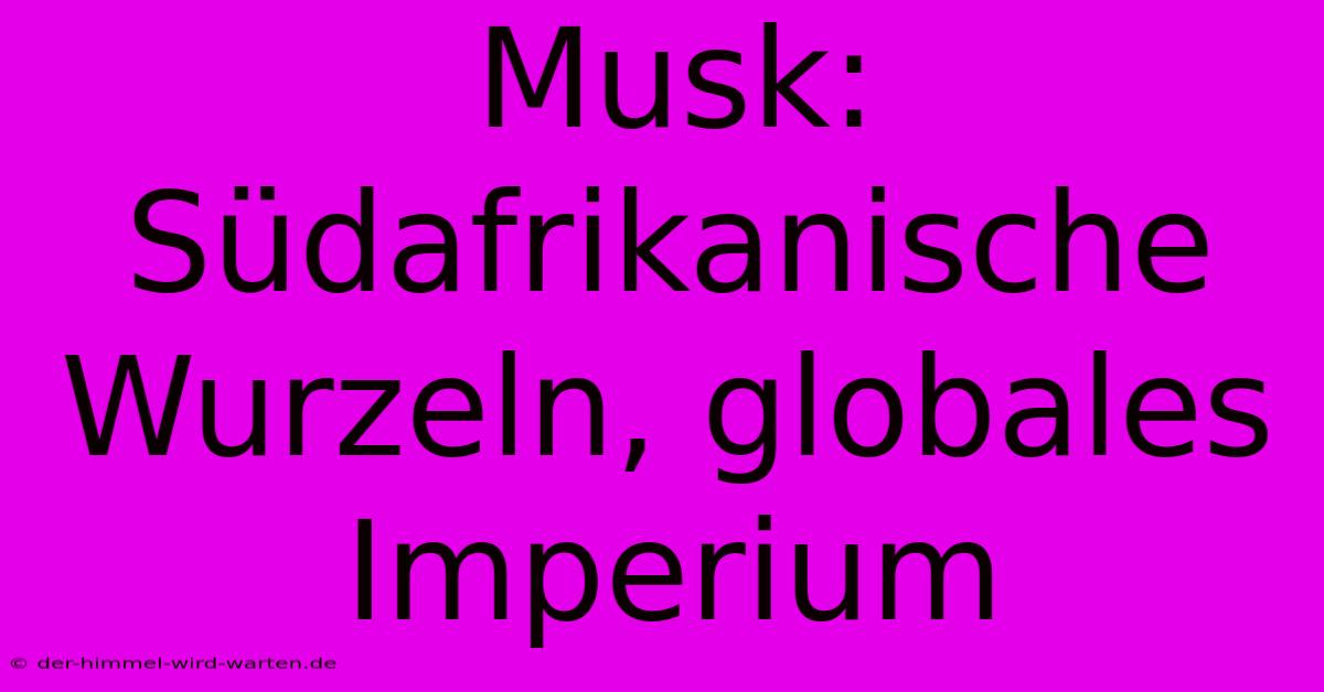 Musk: Südafrikanische Wurzeln, Globales Imperium